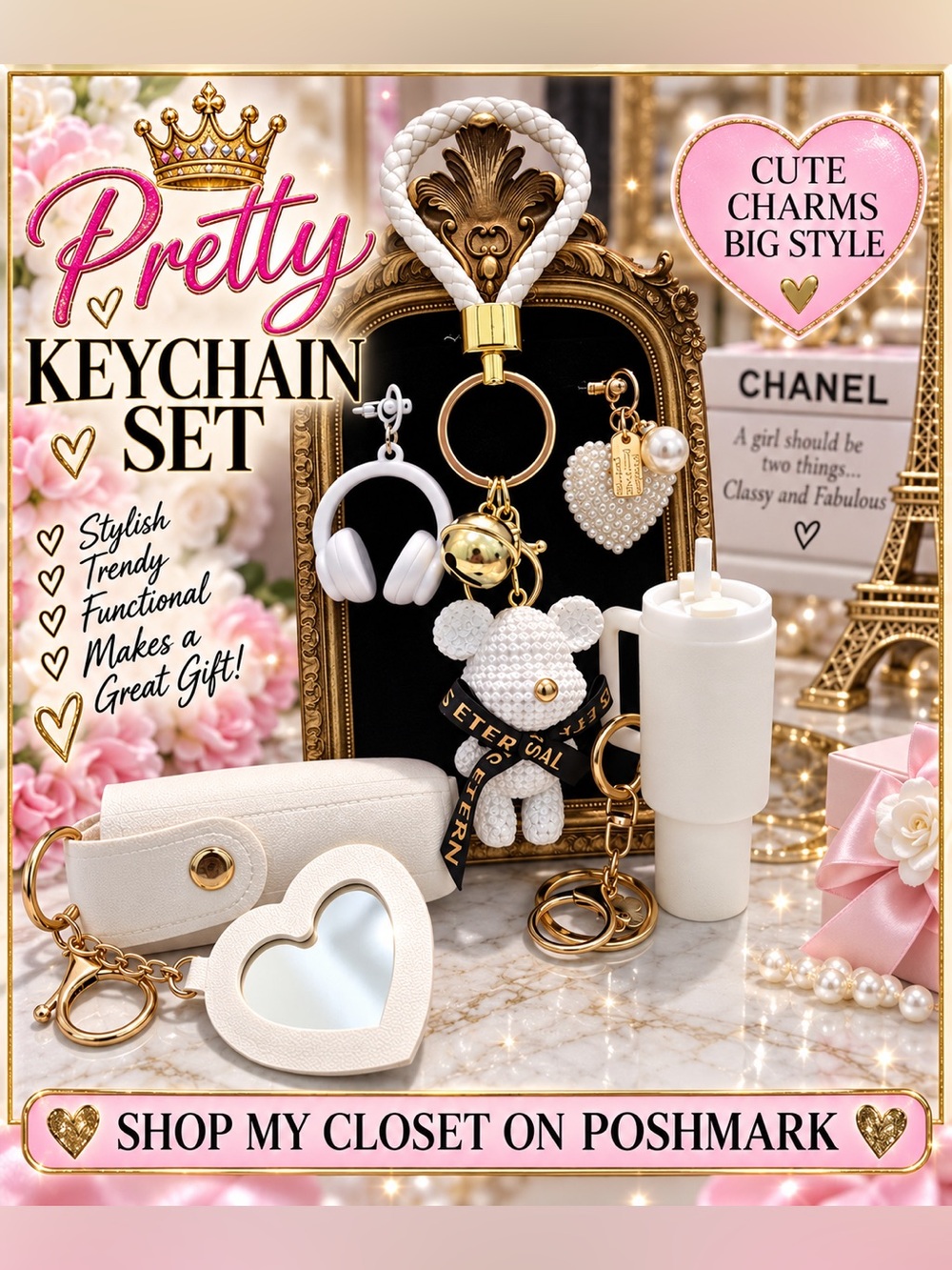 Bag charm set of 5